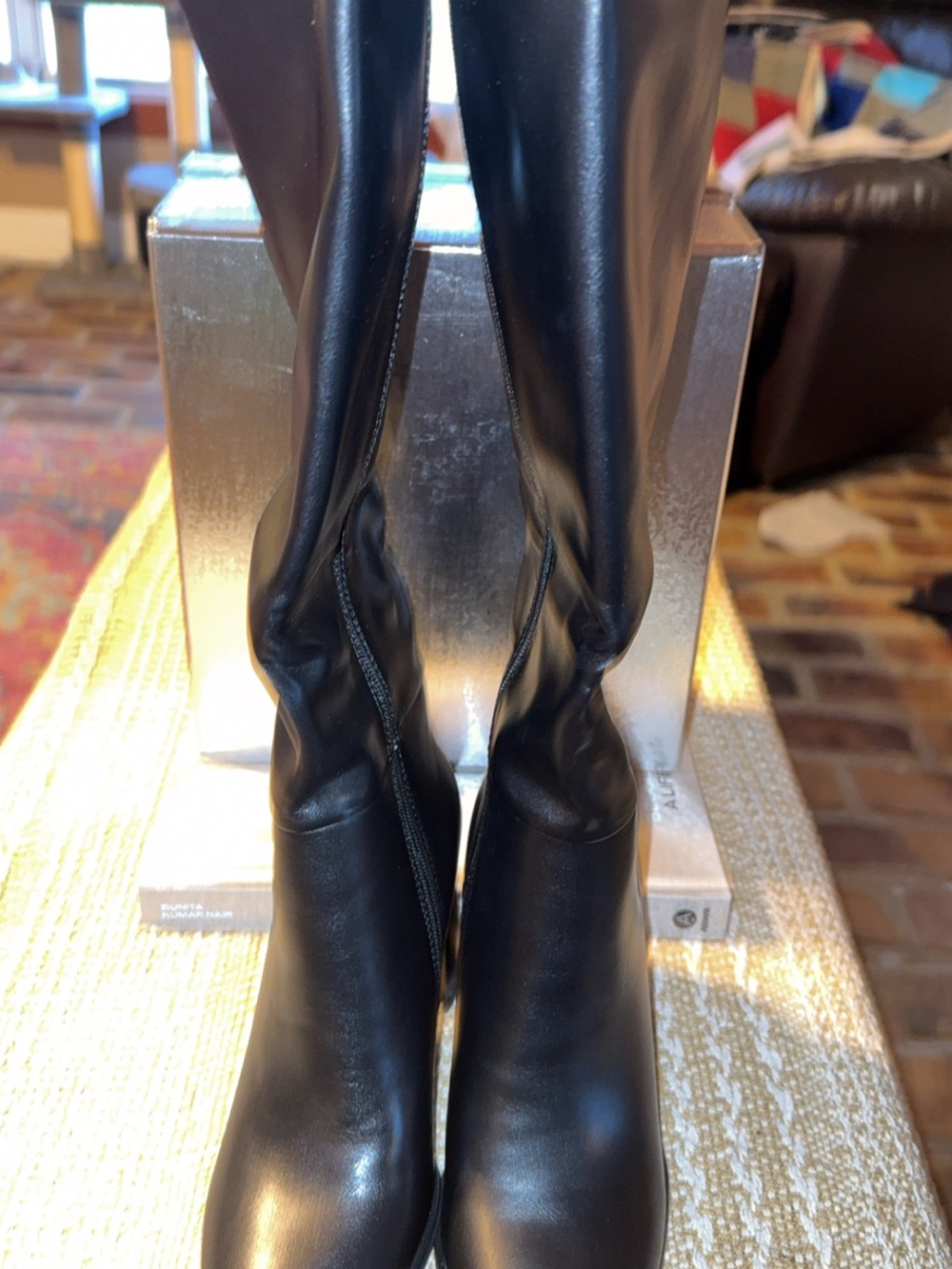 Black Women's Knee-High Leather Boots